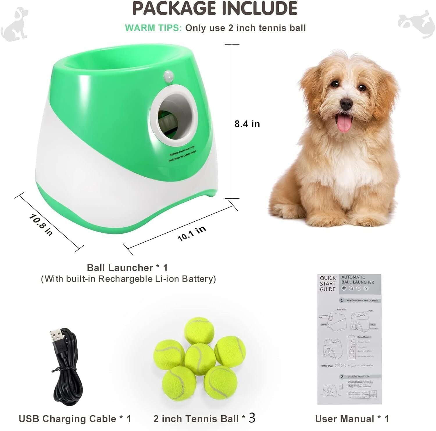 Automatic Ball Launcher Dog Throwing Machines Toy Interactive Tennis Pet Thrower